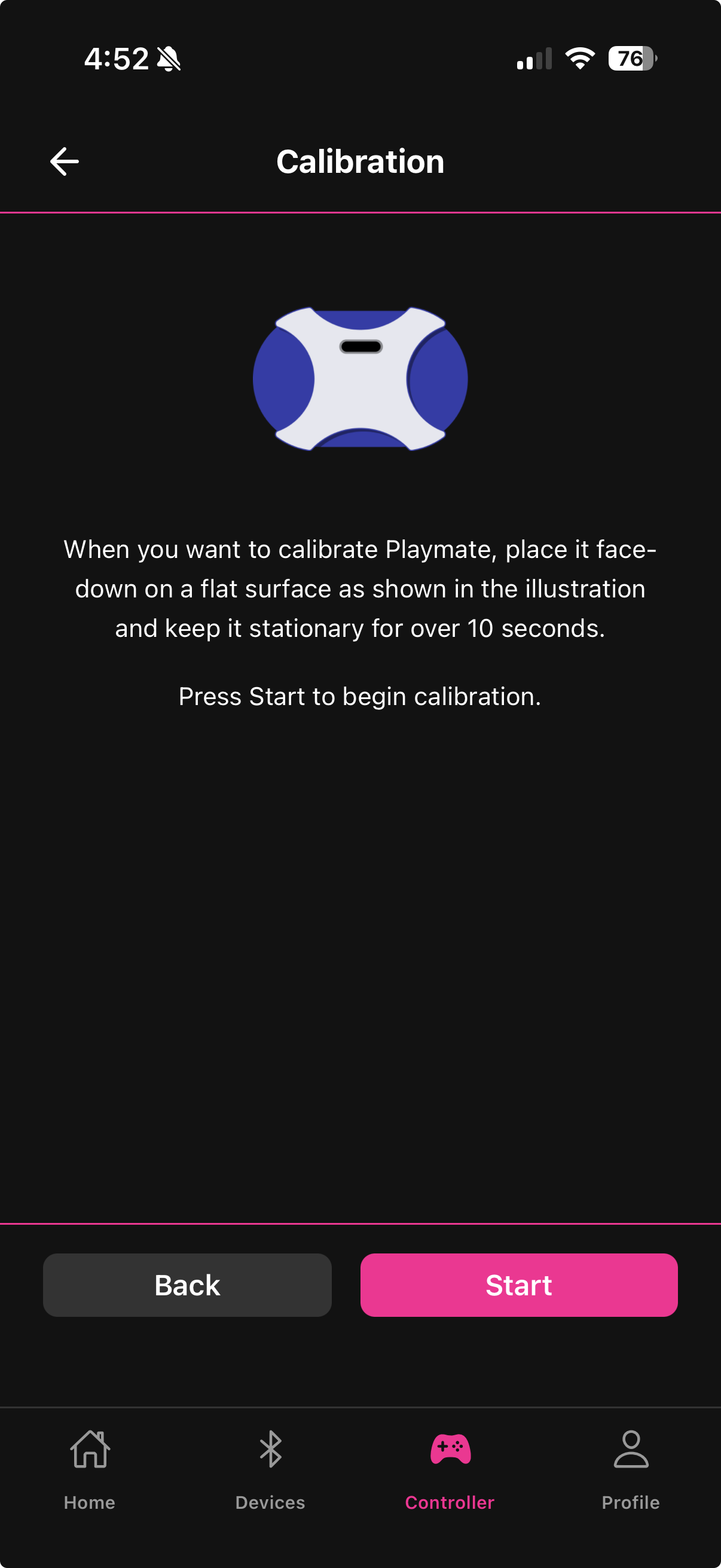Calibration screen