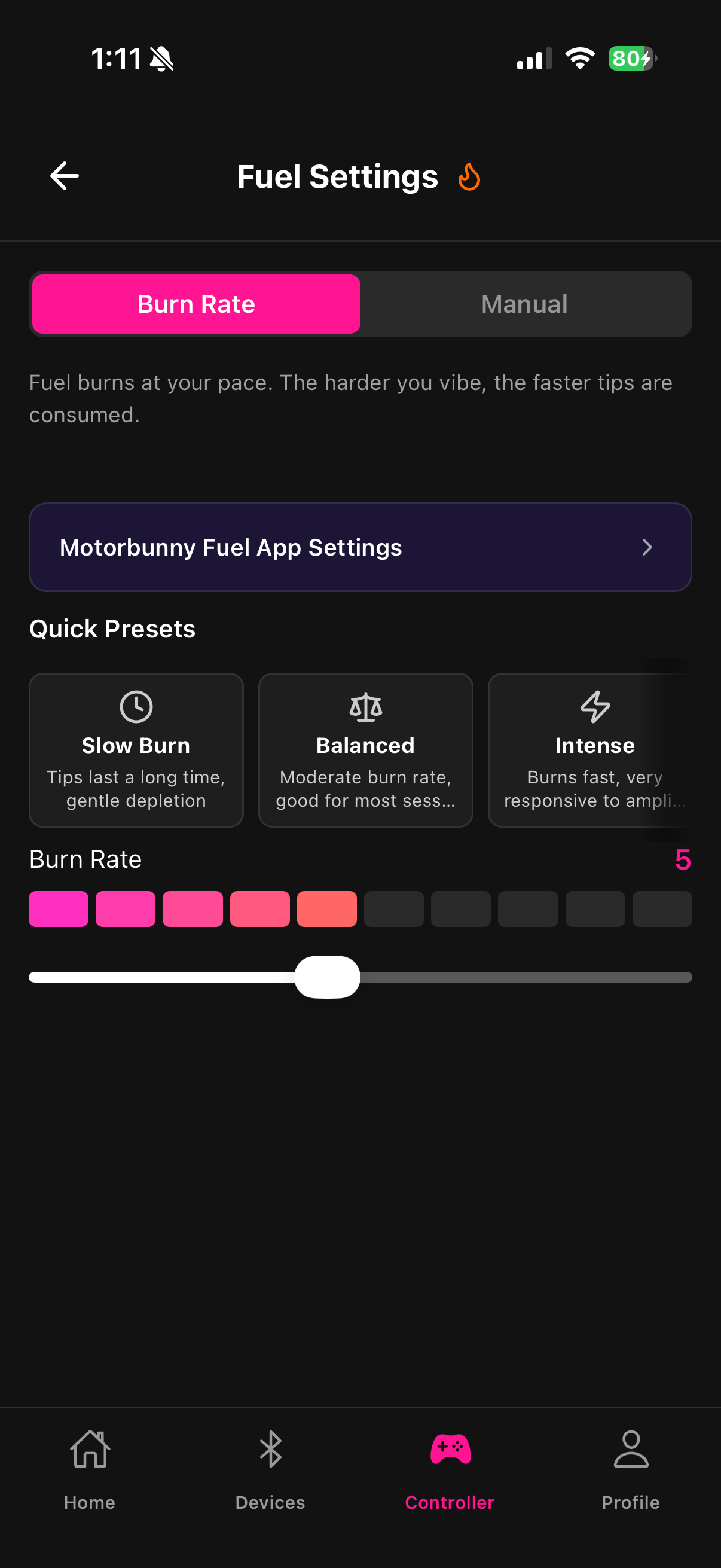 Tip4Fuel settings screen